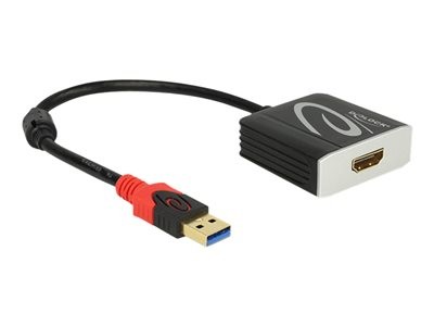 Delock Adapter USB 3.0 Type-A male > HDMI female - Externí video adaptér - USB 3.0 - HDMI - černá