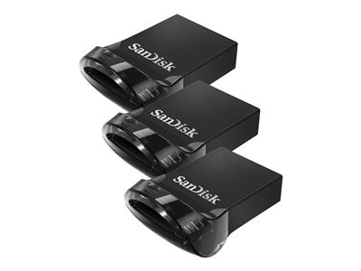 SanDisk Ultra Fit - Jednotka USB flash - 32 GB - USB 3.1 - černá (balení 3), SDCZ430-032G-G46T
