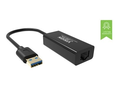 Vision TC-USBETH/BL - Síťový adaptér - USB 2.0 - Gigabit Ethernet x 1 - černá