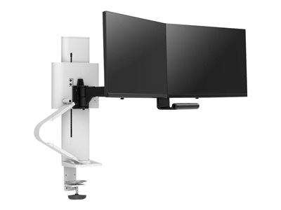 Ergotron TRACE - Montážní sada (rukojeť, základna, zvedací sloupek, prodlužovací ramena, oblouk, 2 kluzné čepy, 2dílná svorka na stůl) - Patentovaná technologie Constant Force - pro 2 LCD displeje - bílá - velikost obrazovky: až 27