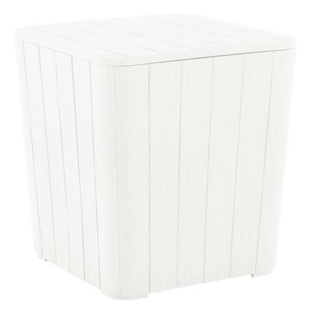 Kondela Zahradní úložný box / příruční stolek, bílá, IBLIS