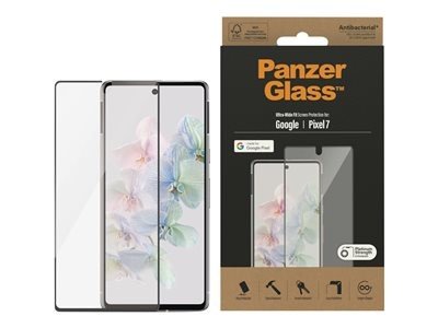 PanzerGlass - Ochrana obrazovky pro mobilní telefon - ultra široký tvar - sklo - barva rámu černá - pro Google Pixel 7