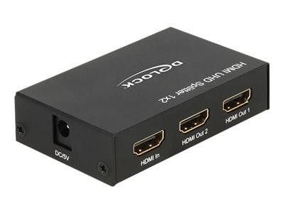 Delock HDMI UHD Splitter 1 x HDMI in > 2 x HDMI out 4K - Rozdělovač video / audio - 2 x HDMI - desktop