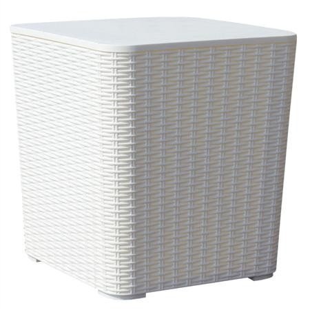 Kondela Zahradní úložný box / příruční stolek, bílá, Ugur