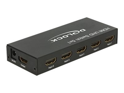 Delock HDMI UHD Switch 5 x HDMI in > 1 x HDMI out 4K - Spínač video/audio - 5 x HDMI - desktop