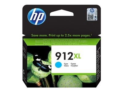 HP 912XL - 9.9 ml - Vysoká výtěžnost - azurová - originální - inkoustová cartridge - pro Officejet 80XX; Officejet Pro 80XX, 3YL81AE#BGX