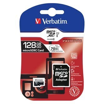 Verbatim paměťová karta Micro Secure Digital Card Premium, 128GB, micro SDXC, 44085, UHS-I U1 (Class 10), s adaptérem