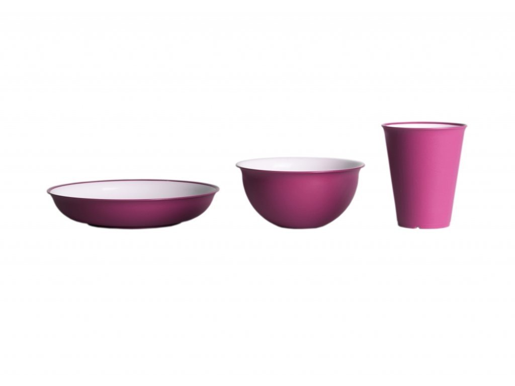 Omada Set plastového nádobí Sanaliving růžový 3 dílná sada