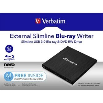 Verbatim externí Blu-Ray vypalovačka, 43890, technologie MDISC (tm)