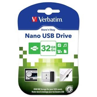 Verbatim USB flash disk, USB 2.0, 32GB, Nano, Store N Stay, černý, 98130, USB A