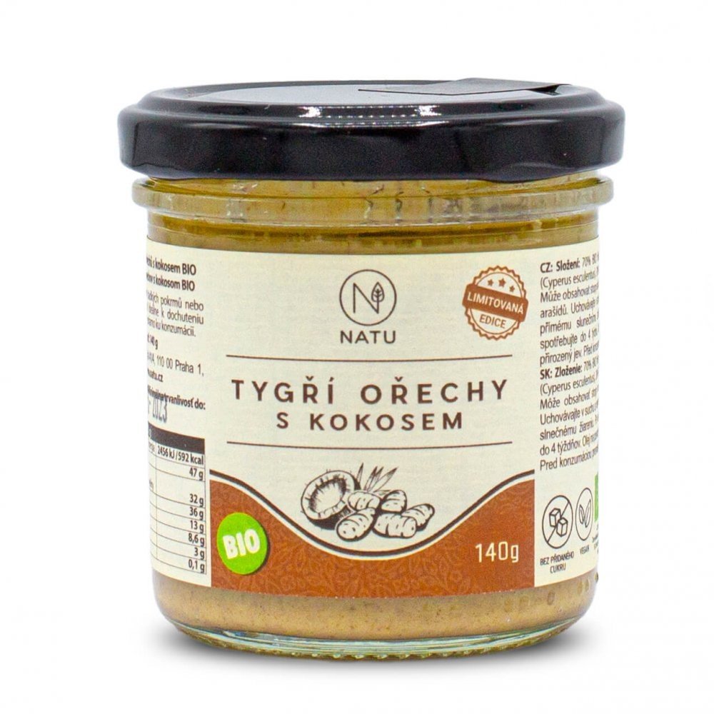 NATU Krém z tygřích ořechů s kokosem BIO 140g