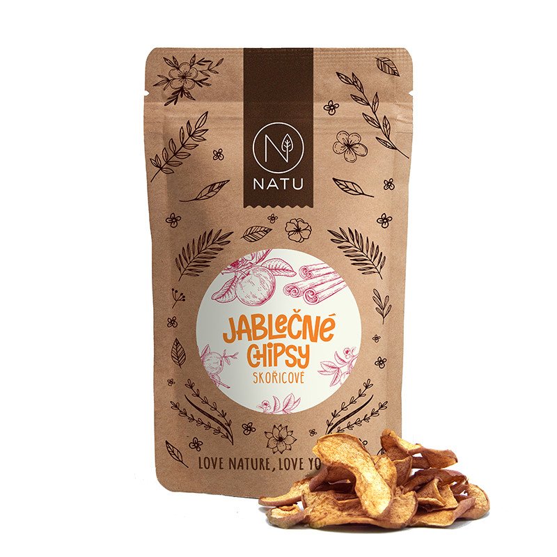 NATU Jablečné chipsy skořicové 45g