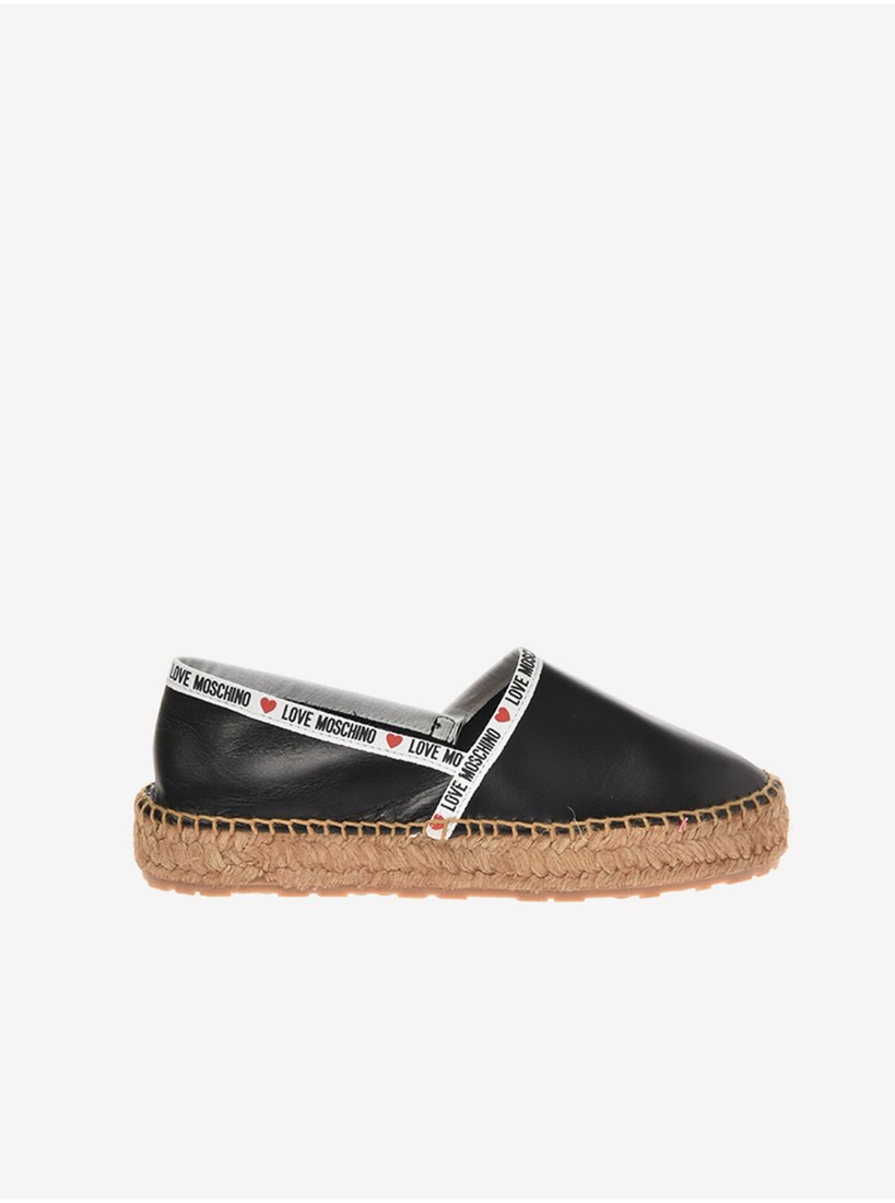 Černé dámské kožené espadrilky Love Moschino - Dámské