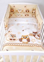 2 dílná sada do dětské postýlky Sovy hnědé