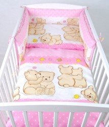 2 dílná sada do dětské postýlky Medvídci růžoví
