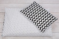 2 dílná sada do dětské postýlky puntíky černé cik cak