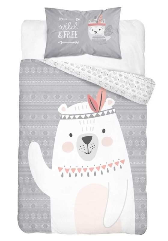 POVLEČENÍ DO POSTÝLKY MEDVÍDEK INDIÁN GREY