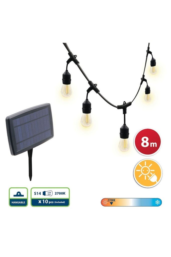 Velamp Led solární řetěz Ps070s, 8m