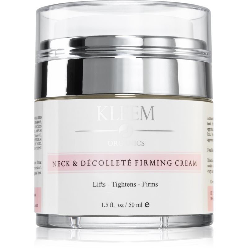 Kleem Organics Neck & Décolleté Firming Cream zpevňující krém na krk a dekolt 50 ml