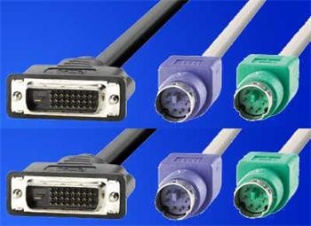Kabel pro přepínač počítačů, 2x PSM / DVI - 2x PSM / DVI, 1.8m