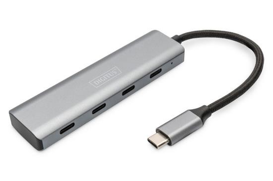 DIGITUS 4portový USB-C HUB 4x USB-C 3.1 Gen1, 5Gbps, DA-70246