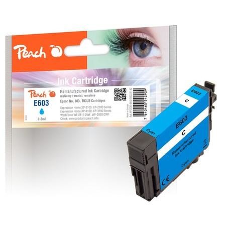 Inkoustová náplň Peach Epson No. 603, 3,8ml, kompatibilní - modrá, 321142