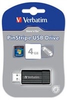 VERBATIM USB Flash Disk Store 'n' Go PinStripe USB 4GB, černý, 49061