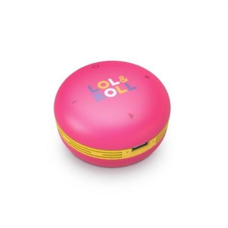 Energy Sistem Lol&Roll Pop Kids Speaker Pink, Přenosný Bluetooth repráček s výkonem 5 W a funkcí omezení výkonu