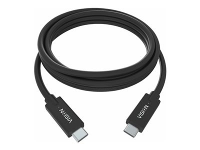 Vision Professional - USB kabel - 24 pin USB-C (M) do 24 pin USB-C (M) - USB 3.1 Gen 2 / Thunderbolt 3 - 3 A - 1 m - reverzibilní konektory - černá