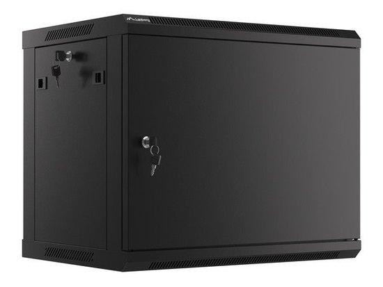 LANBERG RACK CABINET 19” WALL-MOUNT 9U/600X450 FOR SELF-ASSEMBLY WITH METAL DOOR  BLACK   (FLAT PACK), WF01-6409-00B