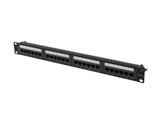 LANBERG PATCH PANEL 24 PORT 1U 19” CAT.6A UTP BLACK  , PPUA-1024-B