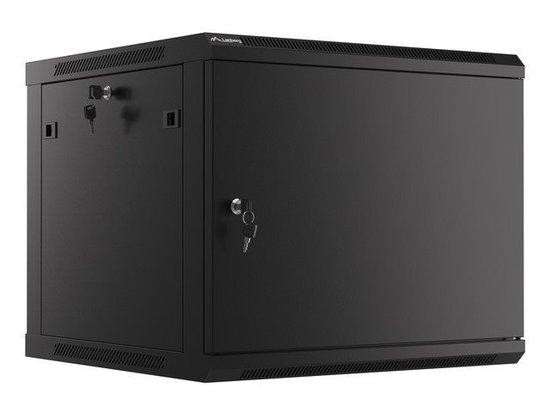 LANBERG RACK CABINET 19” WALL-MOUNT 9U/600X600 FOR SELF-ASSEMBLY WITH METAL DOOR BLACK   (FLAT PACK), WF01-6609-00B