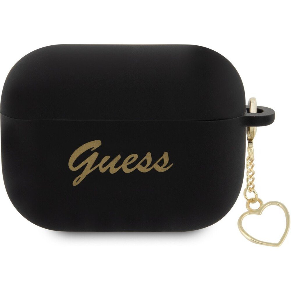 Guess 4G Charms Heart silikonové pouzdro Airpods Pro 2 černé