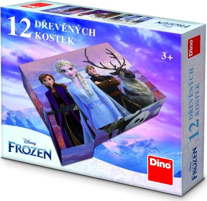 Dino Dřevěné kostky Frozen II. 12 ks