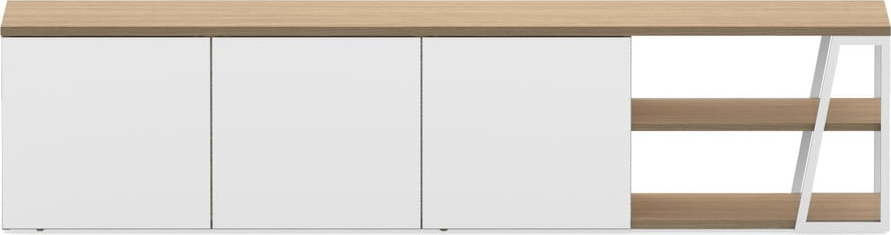 Bílý TV stolek v dekoru dubu 190x45 cm Albi - TemaHome