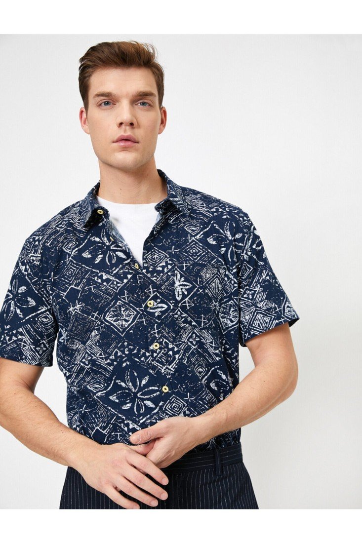 Koton Shirt - Navy blue - Regular fit
