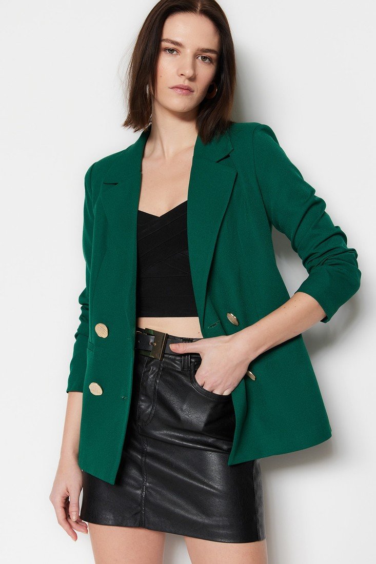Trendyol Blazer - Green - Regular fit