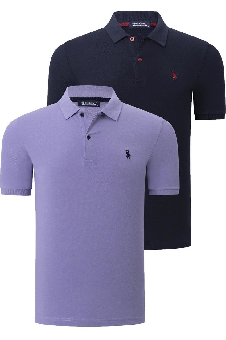 DUO SET T8561 DEWBERRY MEN'S TSHIRT-NAVY-LINA
