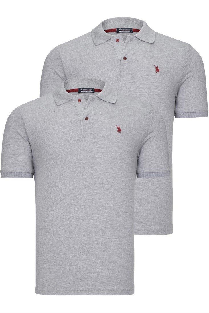 DUO SET T8561 DEWBERRY MENS TSHIRT-GREY-GREY