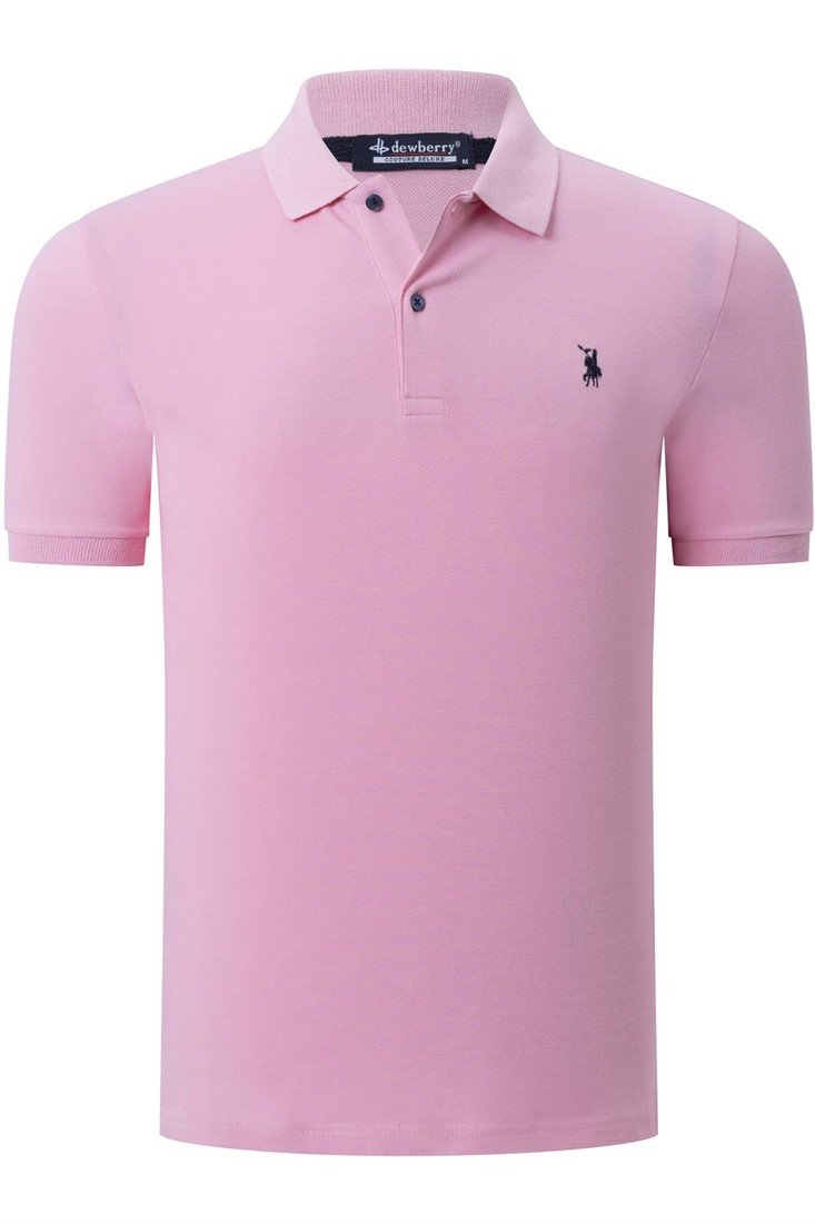 T8561 DEWBERRY MENS TSHIRT-PLAIN PINK