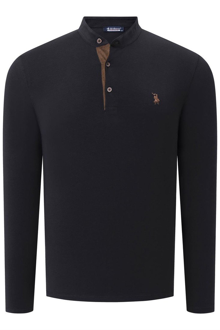 V4009 DEWBERRY MENS SWEATSHIRT-PLAIN BLACK