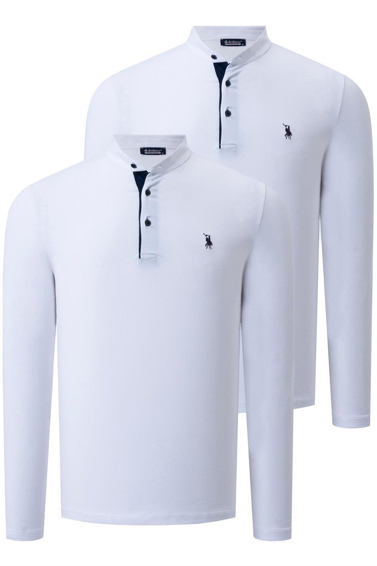 DUO SET V4009 DEWBERRY MENS SWEATSHIRT-WHITE-WHITE