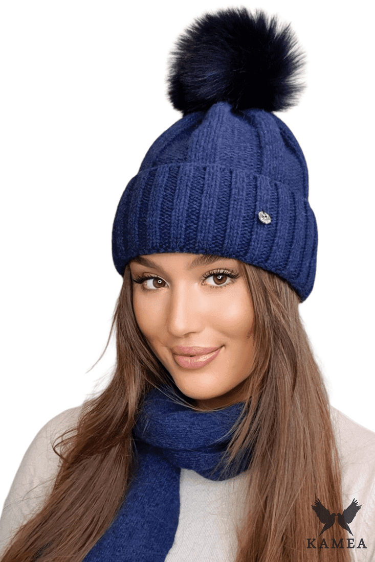 Kamea Woman's Hat K.22.025.13 Navy Blue