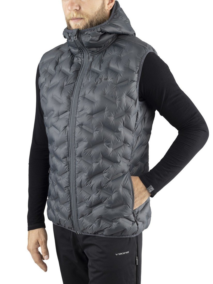 Pánská péřová vesta viking aspen šedá m