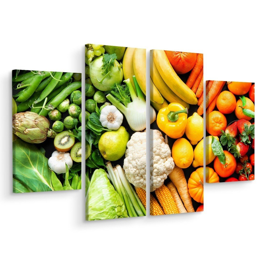MyBestHome BOX Vícedílné plátno Ovoce A Zelenina V Barvách Duhy Varianta: 60x80