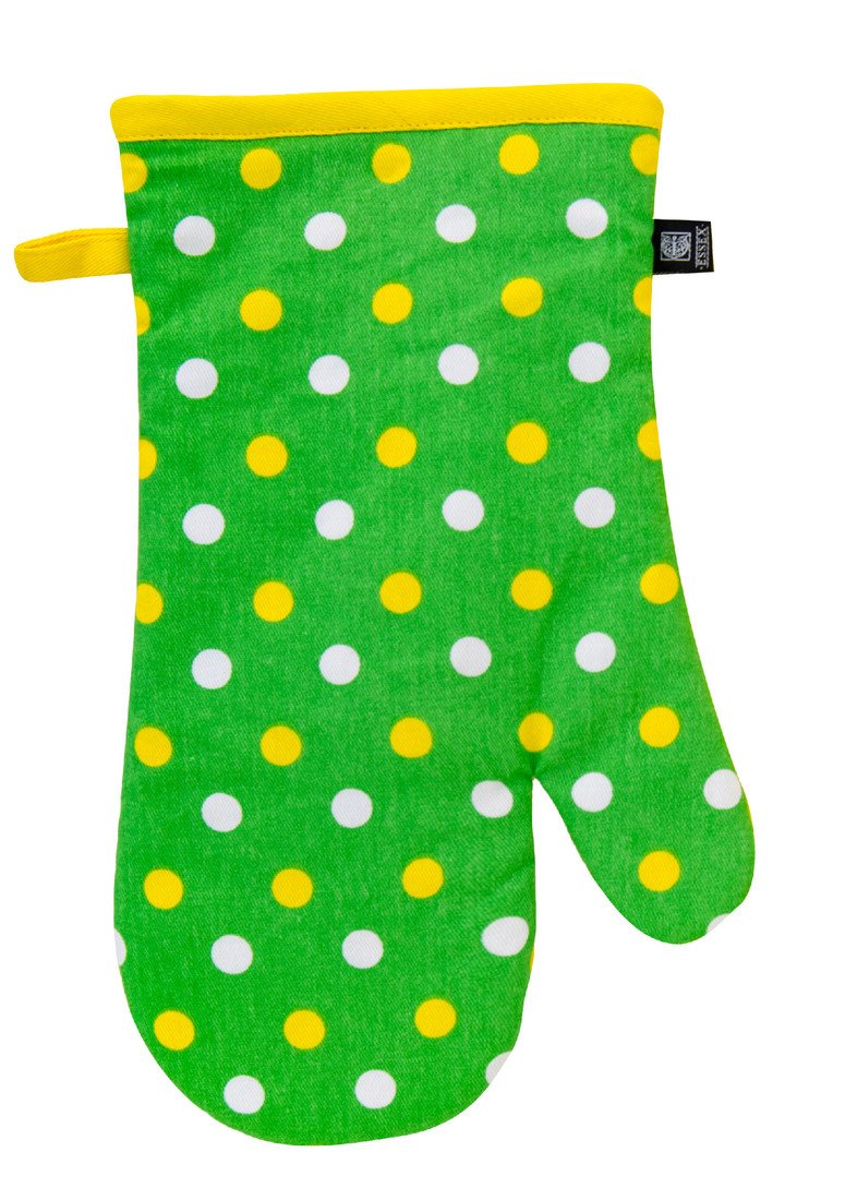 Kuchyňská bavlněná rukavice chňapka PRIMAVERA 1 kus, zelená/žlutá, 18x30 cm, 100% BAVLNA