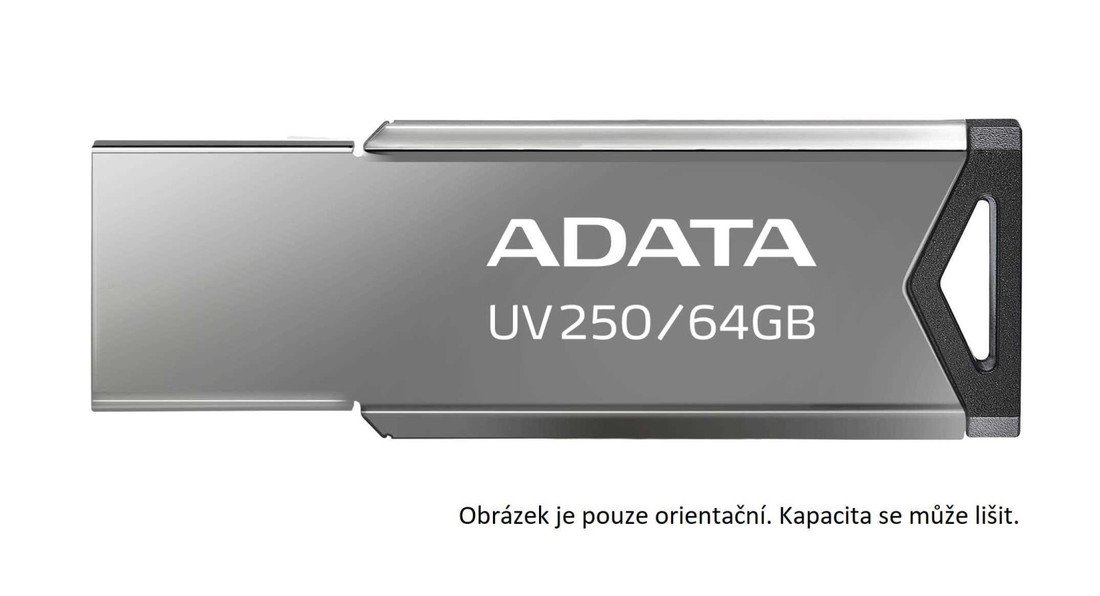 ADATA Flash Disk 256GB UV250, USB 3.2 Dash Drive, tmavě stříbrná