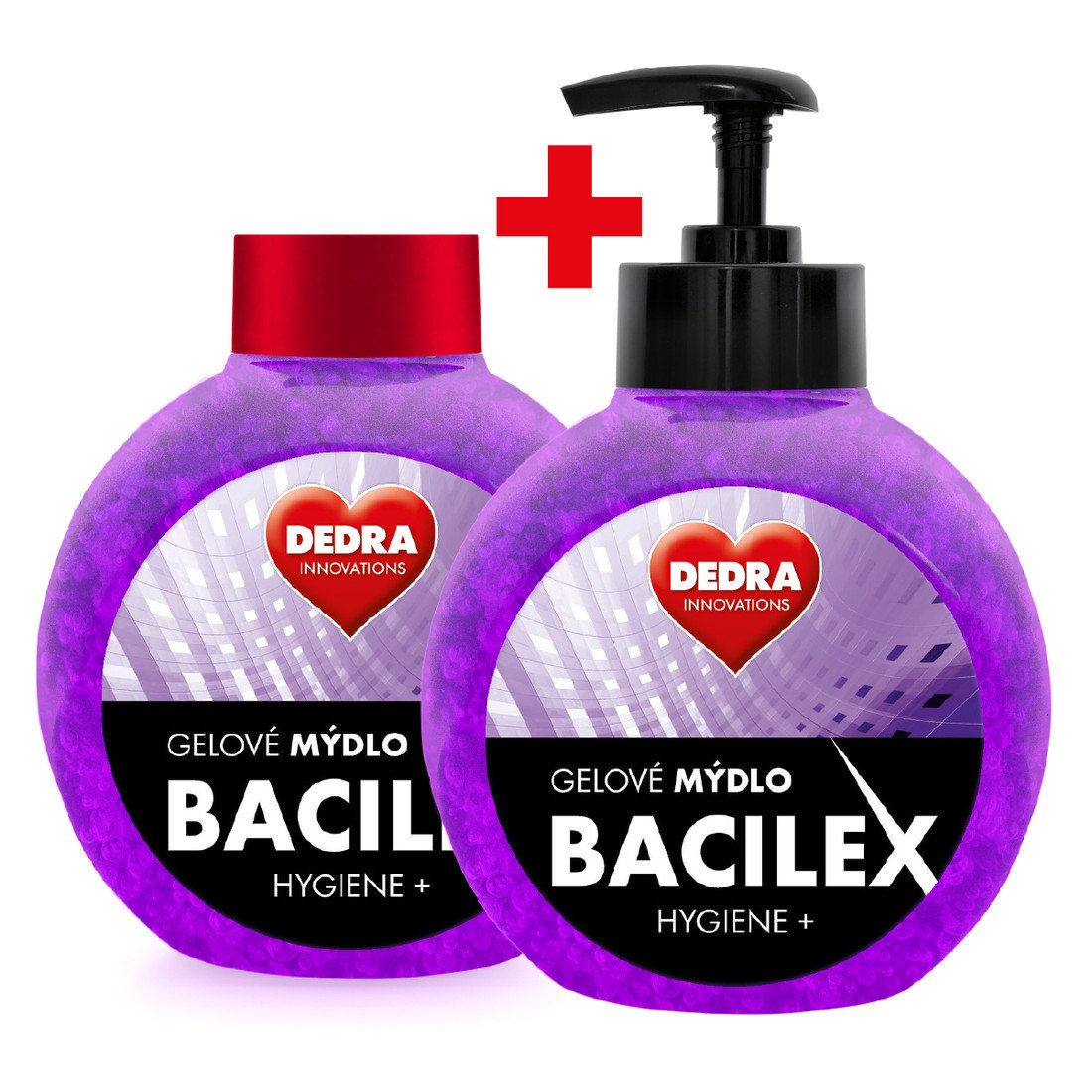 1+1 SADA gelové mýdlo s antimikrobiální přísadou, BACILEX® HYGIENE+ 500 + 500 ml