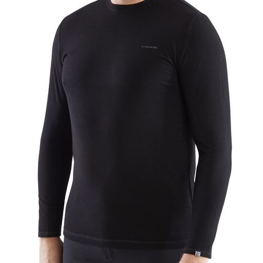 Pánské bambusové tričko s merino vlnou viking teres černá s