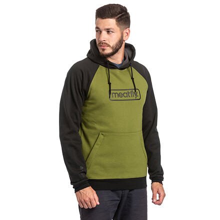 Pánská mikina meatfly gravel zelená/černá l